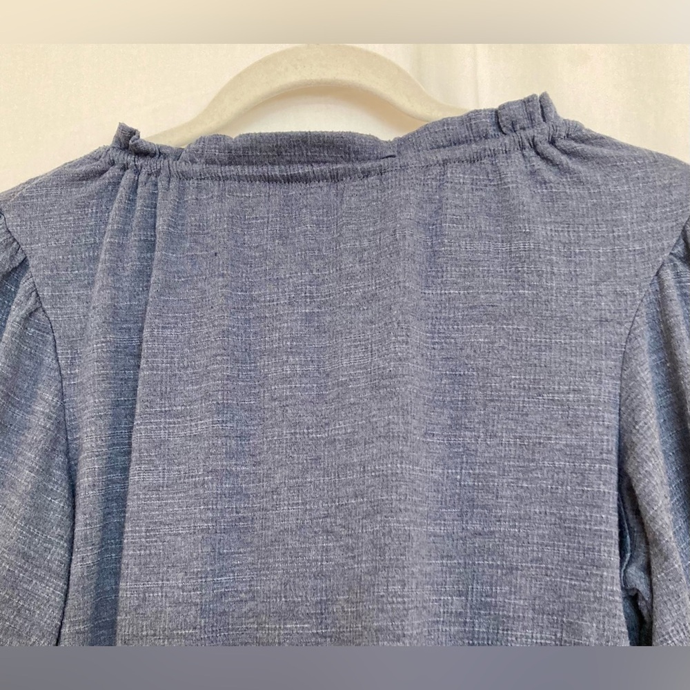 Max Studio Gray Knit Ruffle Tie Neck Dress Size XS Oversized - Picture 9 of 12